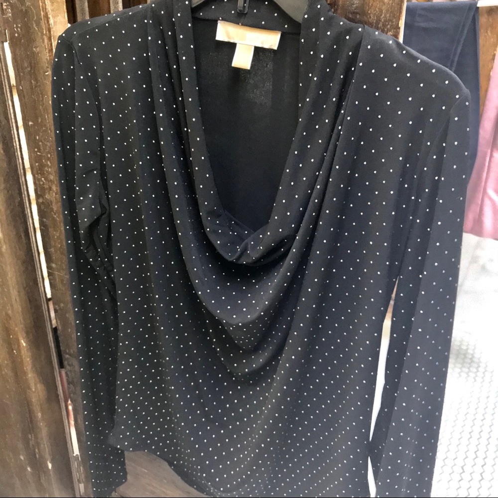 Michael Kors cowl neck - black with silver studs